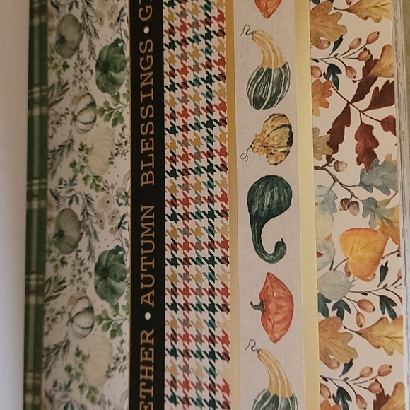 Paper, scrapbooking paper,  Thanksgiving, fall, give thanks, brand Recol… - Picture 11 of 16